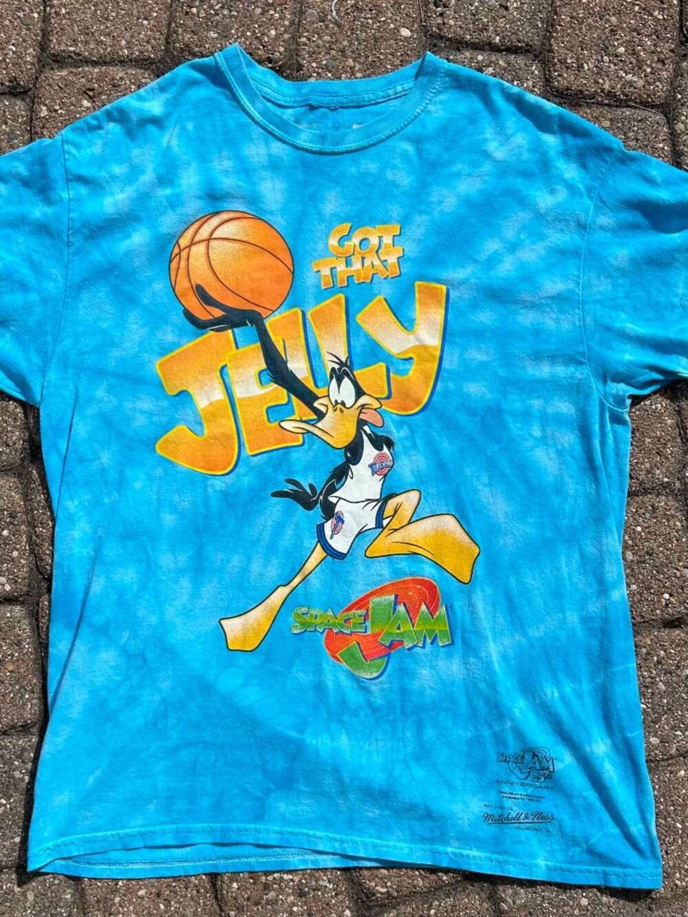 Space Jam 25th Anniversary Mitchell & Ness Daffy Duck Tie Dye Tee Sz L Got Jelly